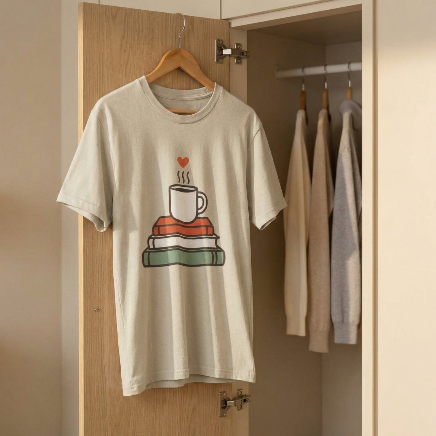 Book Lover T‑Shirt — Cozy Coffee & Books Graphic Tee