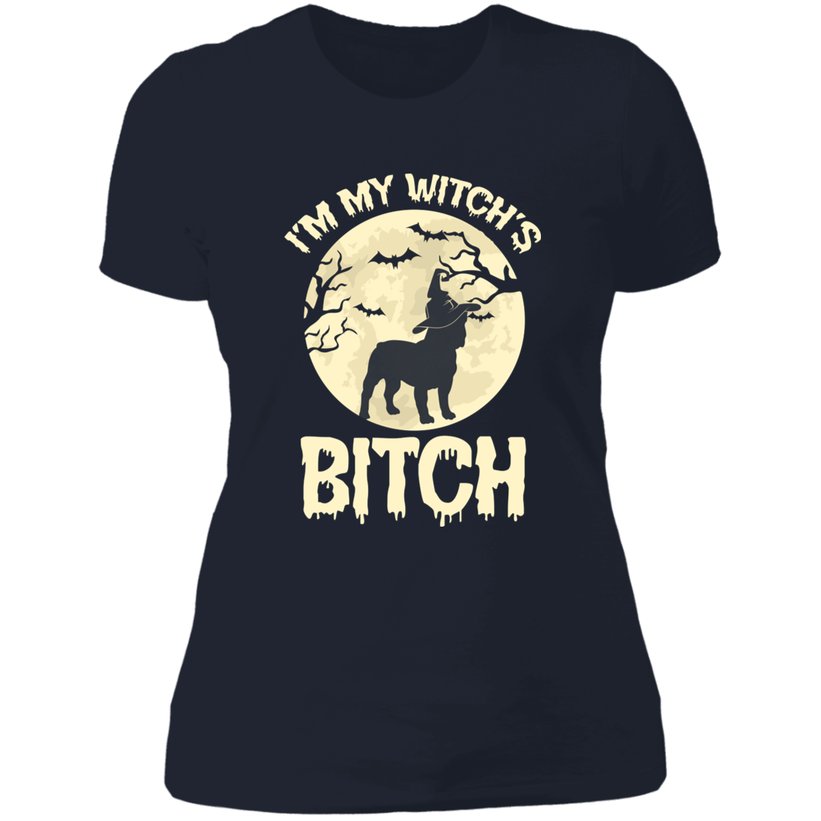 Witch's Bitch - French Bulldog - Ladies' Boyfriend T-Shirt
