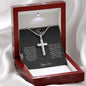 cross necklace, men's jewelry, christian necklace, dad gift, gift for dad, best dad gifts, silver cross, to dad from daughter, to dad from son