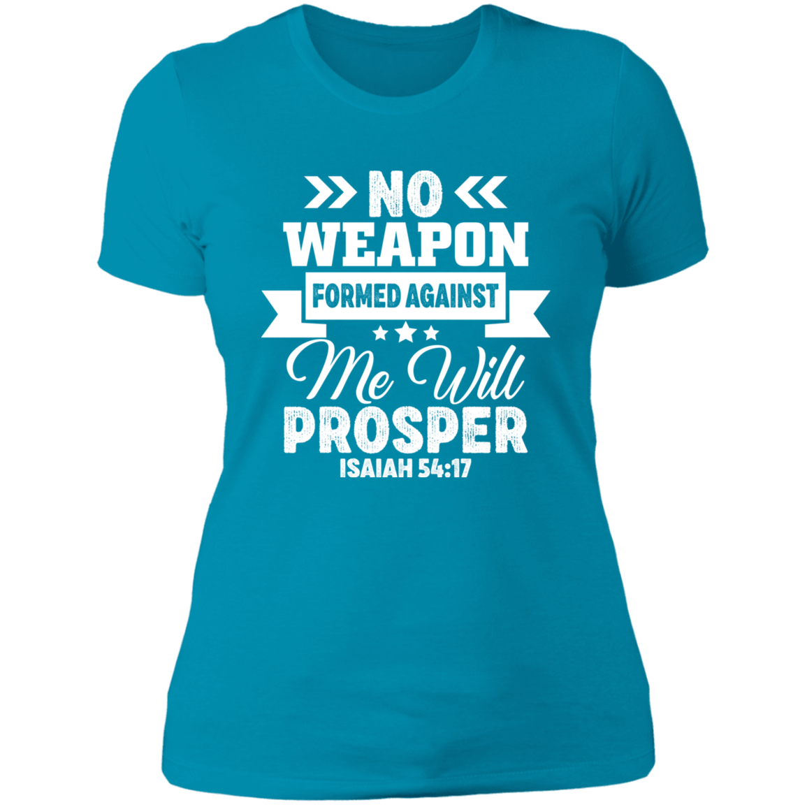 No Weapons Formed Against Me Banner - Ladies' Boyfriend T-Shirt