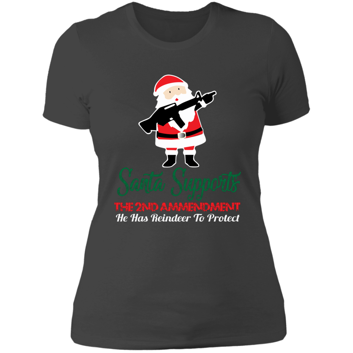 Santa Supports the 2nd Amendment - Ladies' Boyfriend T-Shirt