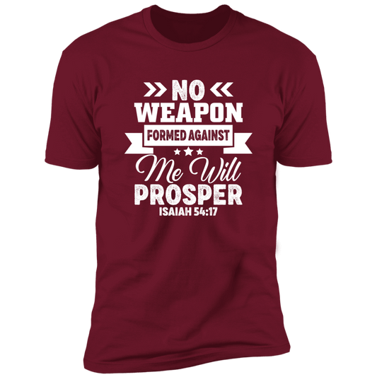 No Weapons Formed Against Me Banner - Premium Short Sleeve Tee