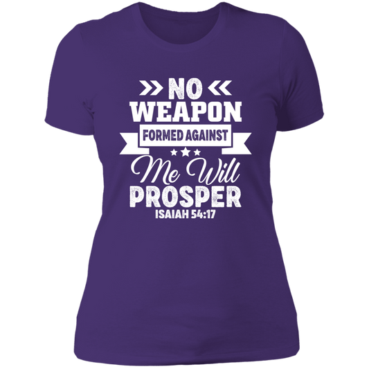 No Weapons Formed Against Me Banner - Ladies' Boyfriend T-Shirt