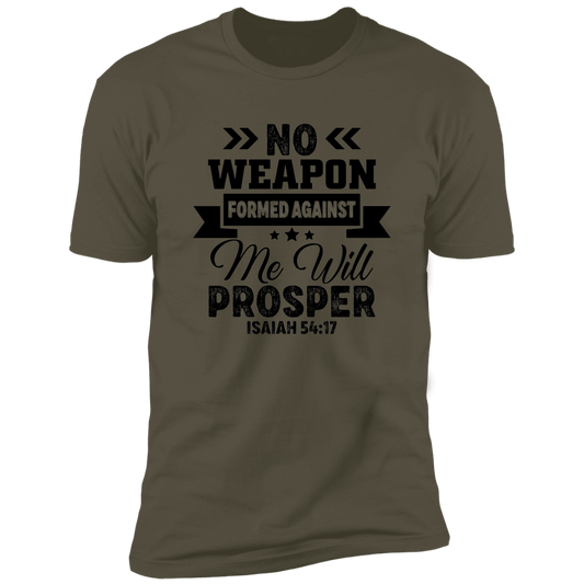 No Weapon Formed Against Me Banner - Premium Short Sleeve Tee