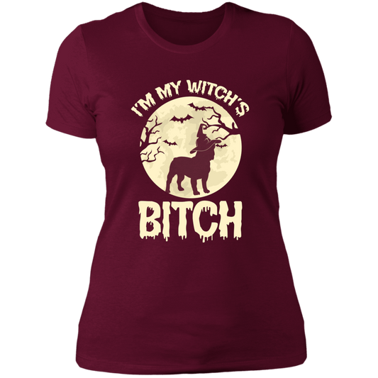 Witch's Bitch - French Bulldog - Ladies' Boyfriend T-Shirt