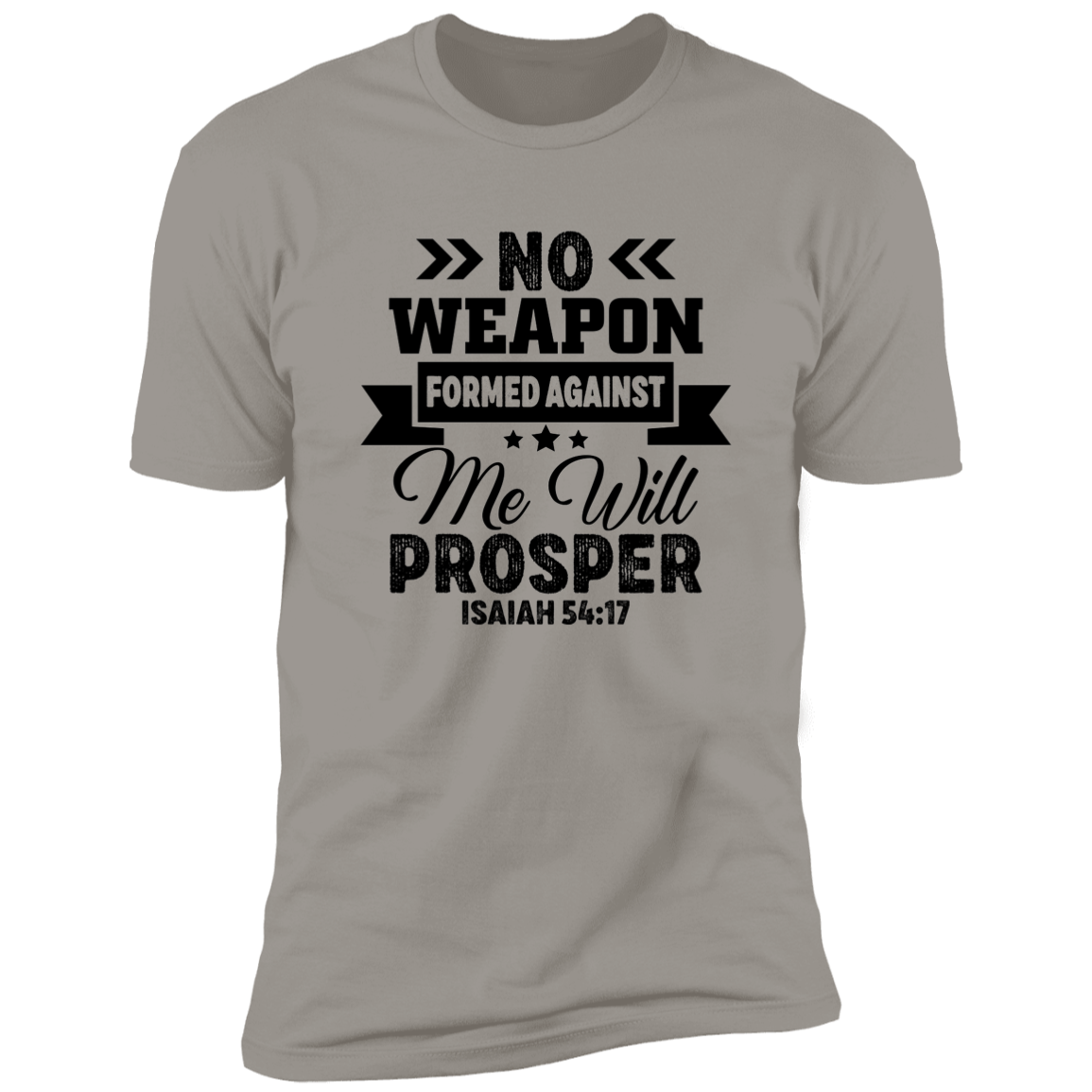 No Weapon Formed Against Me Banner - Premium Short Sleeve Tee