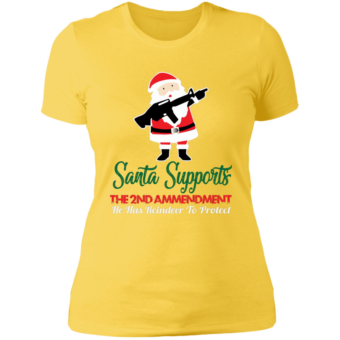 Santa Supports the 2nd Amendment - Ladies' Boyfriend T-Shirt