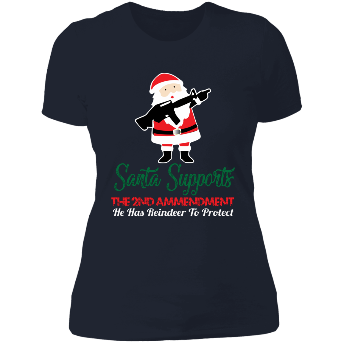 Santa Supports the 2nd Amendment - Ladies' Boyfriend T-Shirt