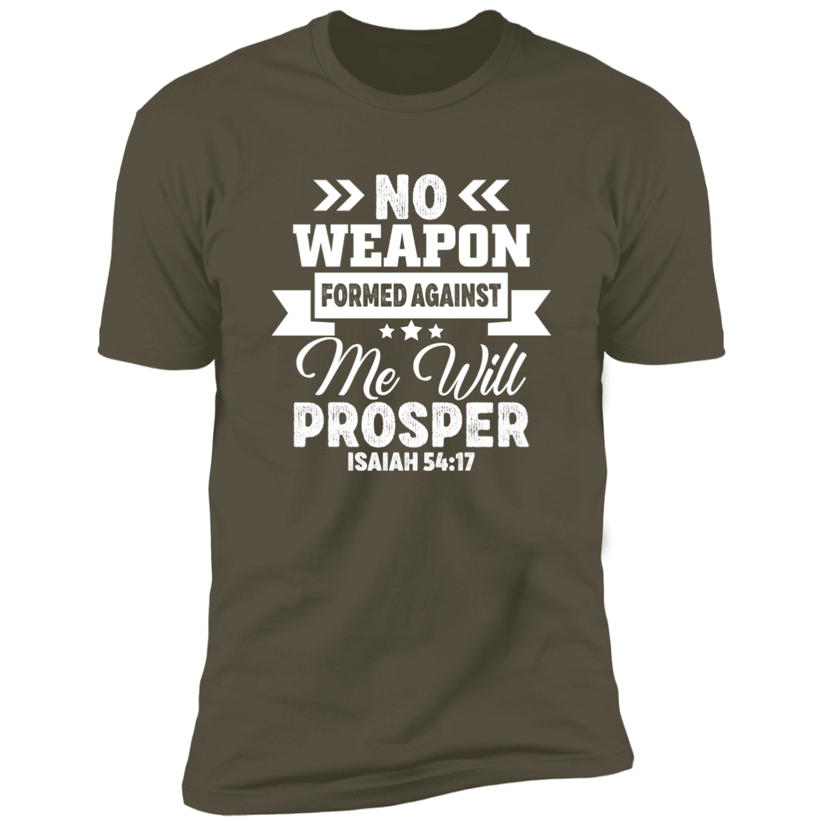 No Weapons Formed Against Me Banner - Premium Short Sleeve Tee