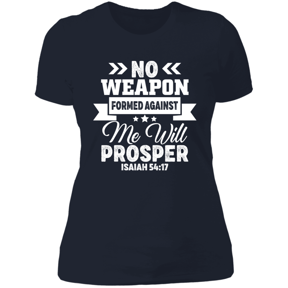 No Weapons Formed Against Me Banner - Ladies' Boyfriend T-Shirt