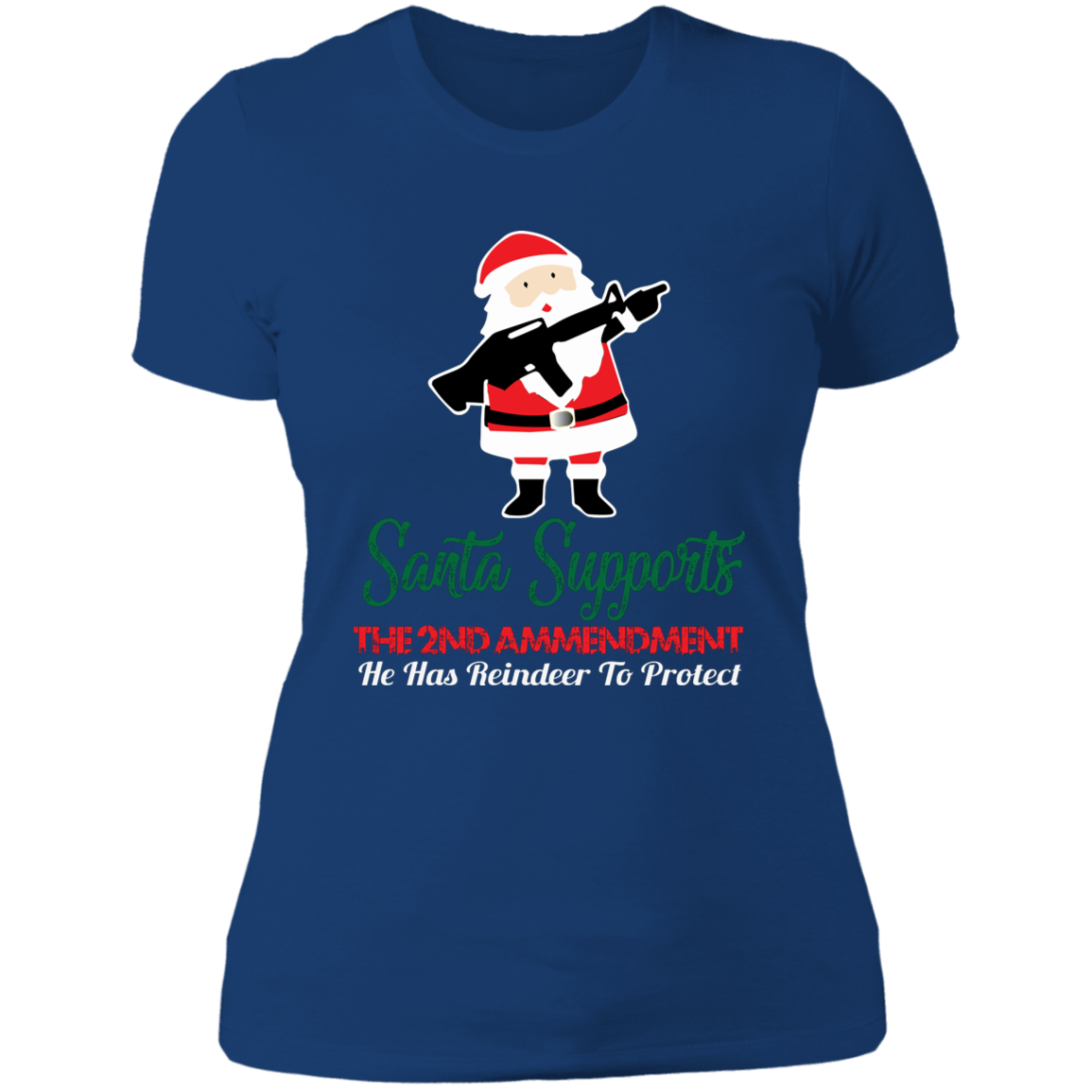 Santa Supports the 2nd Amendment - Ladies' Boyfriend T-Shirt