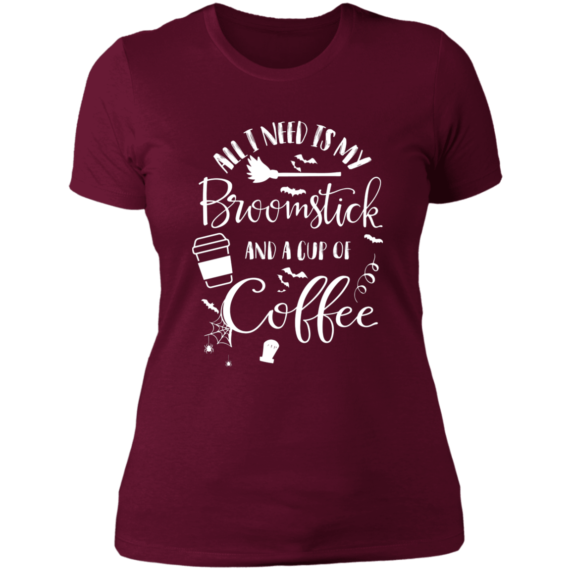 Broomstick & Coffee - Ladies' Boyfriend T-Shirt