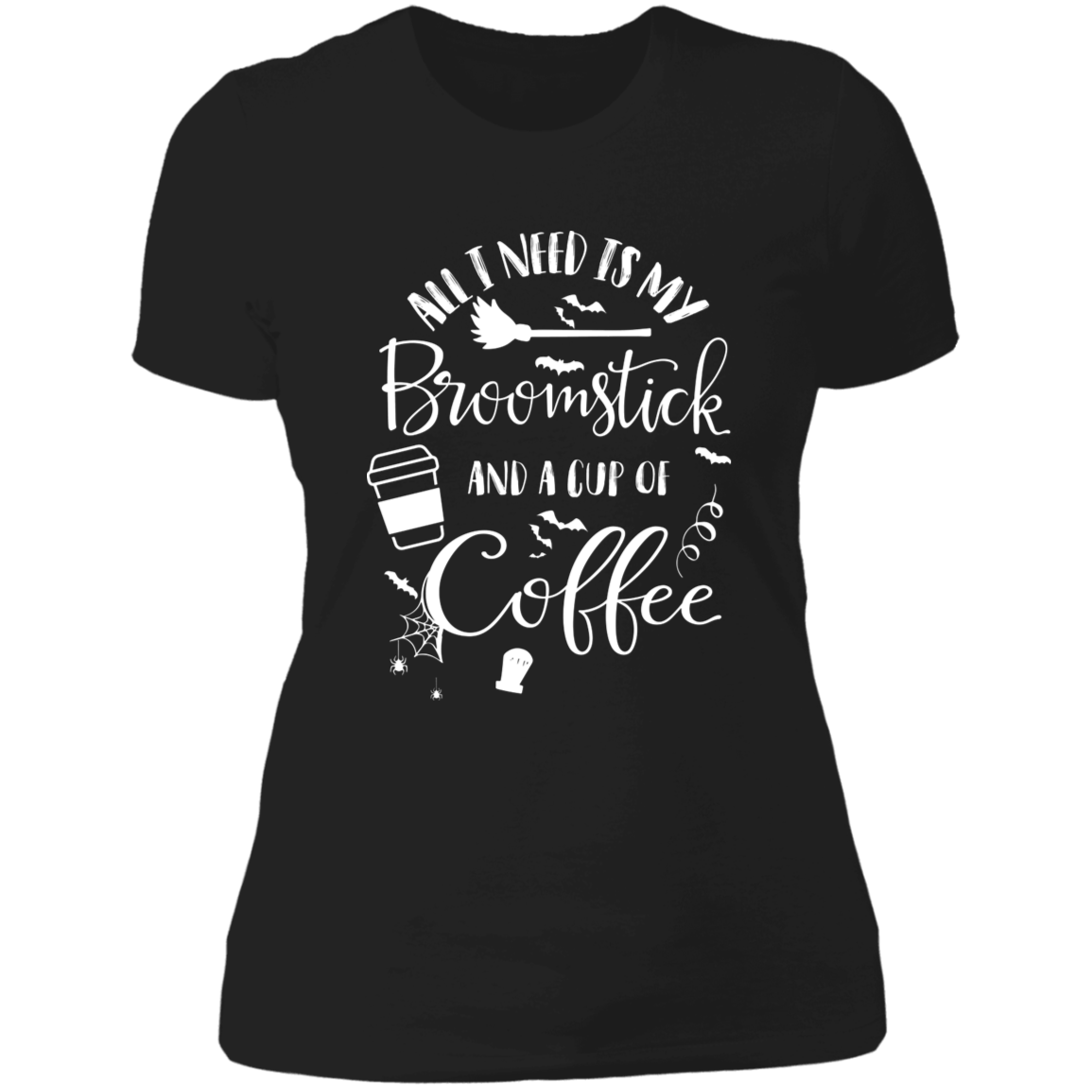 Broomstick & Coffee - Ladies' Boyfriend T-Shirt