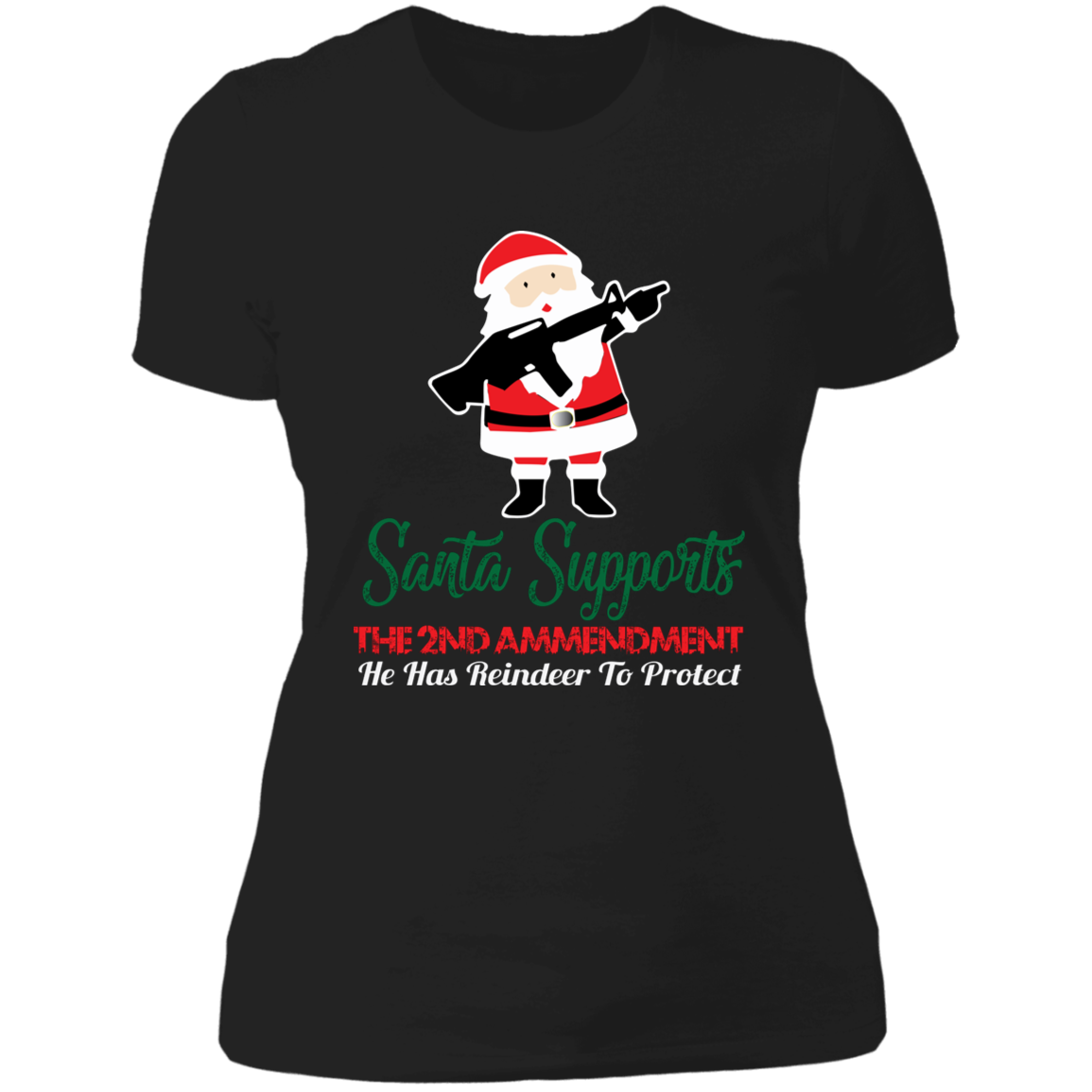 Santa Supports the 2nd Amendment - Ladies' Boyfriend T-Shirt