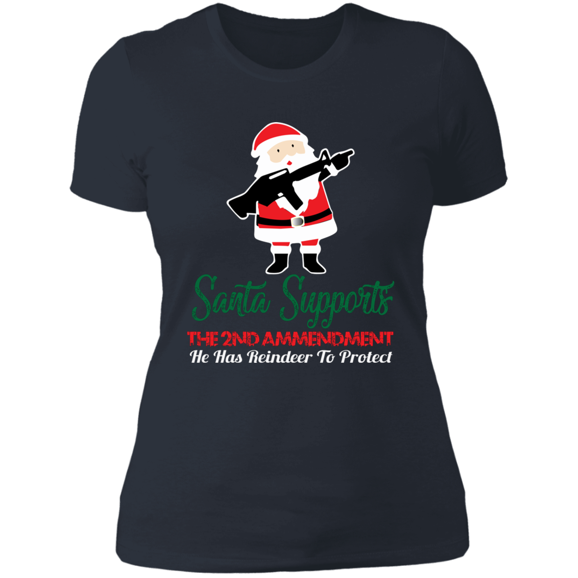 Santa Supports the 2nd Amendment - Ladies' Boyfriend T-Shirt