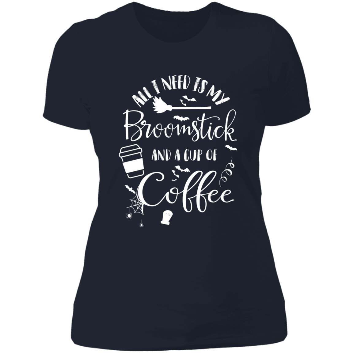 Broomstick & Coffee - Ladies' Boyfriend T-Shirt