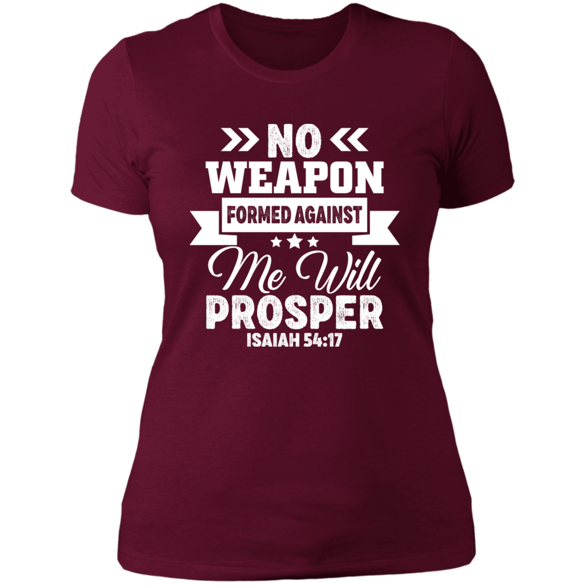 No Weapons Formed Against Me Banner - Ladies' Boyfriend T-Shirt