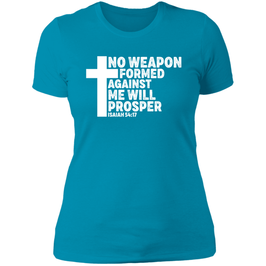 No Weapons Formed Against Me - Ladies' Boyfriend T-Shirt