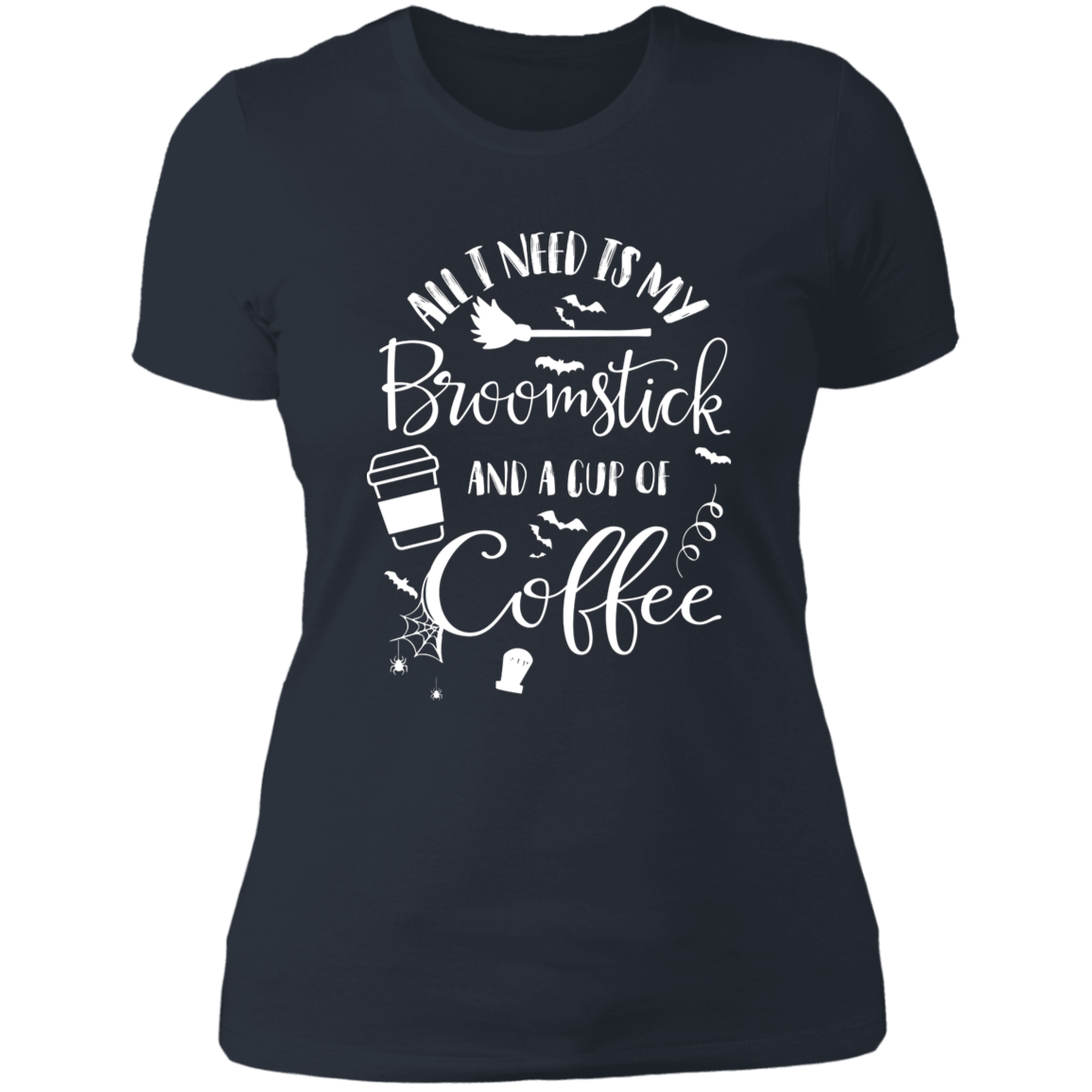 Broomstick & Coffee - Ladies' Boyfriend T-Shirt