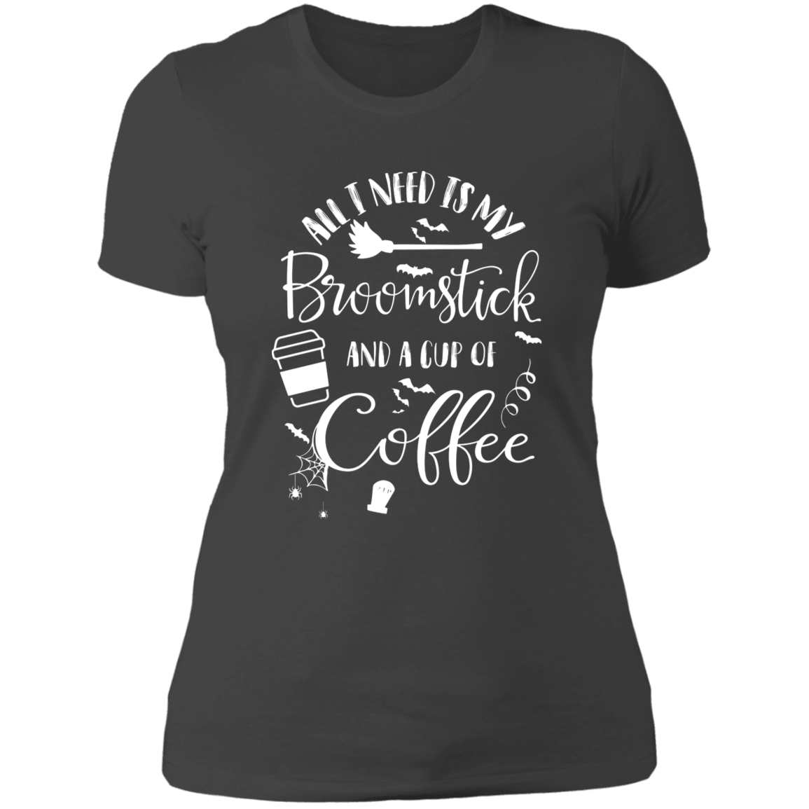 Broomstick & Coffee - Ladies' Boyfriend T-Shirt