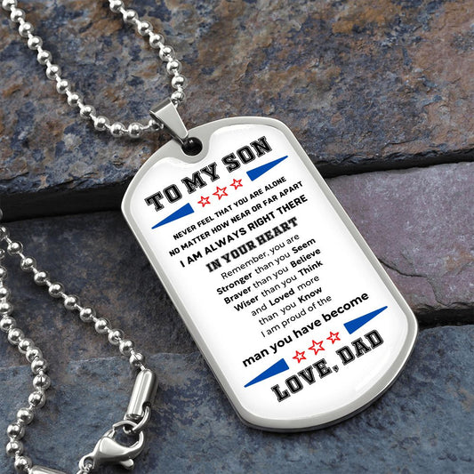 to my son, dog tags, I believe in you, son gift, gift for my son, to son from mom, dog tags ball chain, luxury dog tags