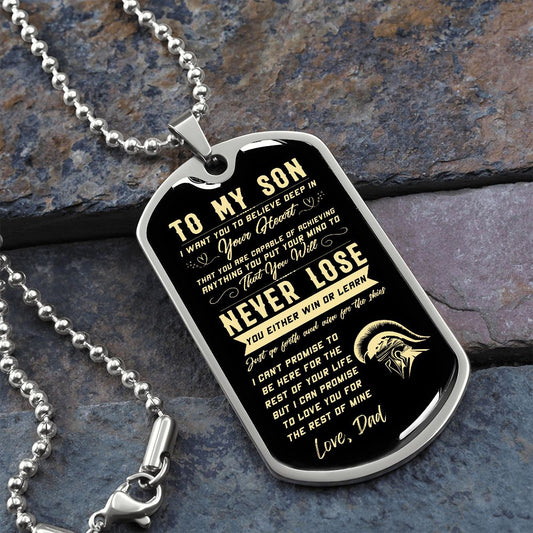 to my son, dog tags, I believe in you, son gift, gift for my son, to son from mom, dog tags ball chain, luxury dog tags