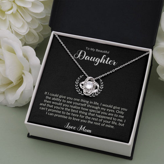 love knot necklace, love knot, daughter jewelry, gift for daughter, daughter gift, to my daughter, to daughter love mom, to daughter from dad, daddy's little girl gift