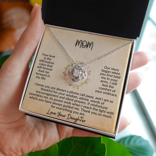 mom gift, gift for mom, love knot, best mom gift, top mom gift, necklace for mom, best mom gift, mother's day gift, to my mom, to my mother, gift for mother