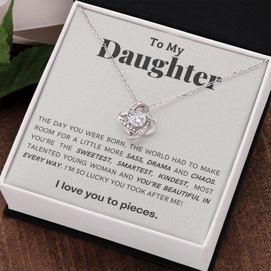 To My Daughter | I Love You to Pieces (Love Knot Necklace)