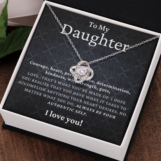 To My Daughter | I Love You (Love Knot Necklace)