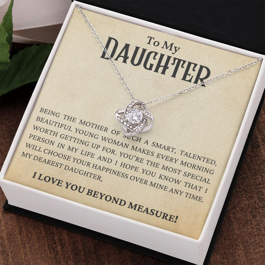 To My Daughter | I Love You Beyond Measure (Love Knot Necklace)