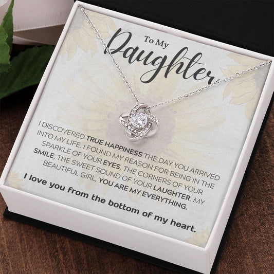 To My Daughter | I Love You From The Bottom Of My Heart (Love Knot Necklace)