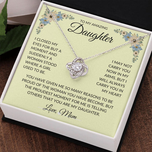 To My Amazing Daughter | Love Mom (Love Knot Necklace)