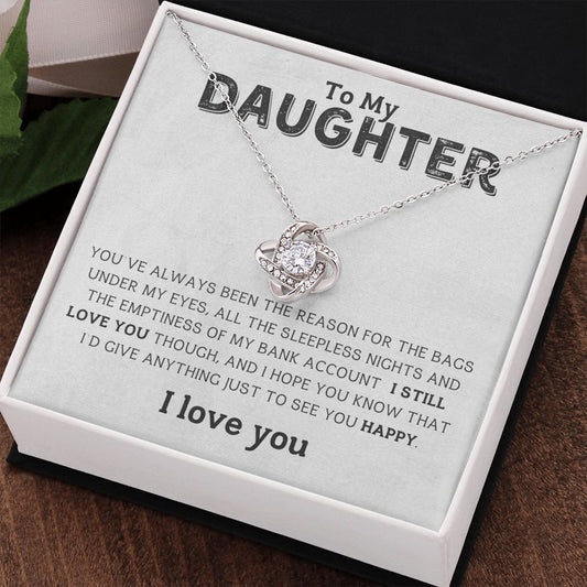 To My Daughter | I Love You (Love Knot Necklace)