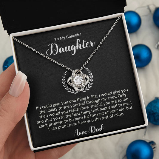 love knot necklace, love knot, daughter jewelry, gift for daughter, daughter gift, to my daughter, to daughter love mom, to daughter from dad, daddy's little girl gift