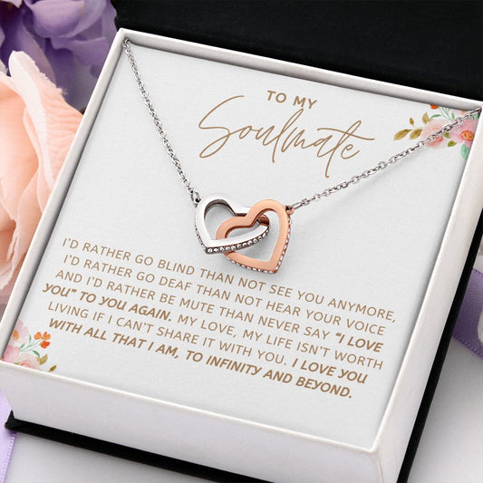 To My Soulmate | To Infinity And Beyond (Interlocking Hearts Necklace)