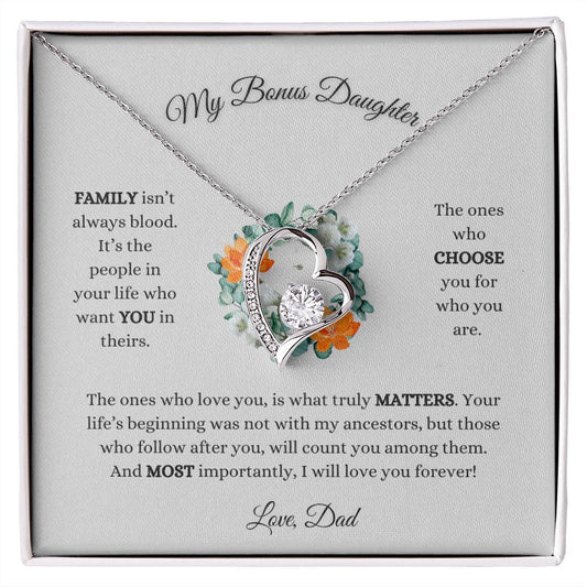 To My Bonus Daughter | Love Dad (Forever Love Necklace)