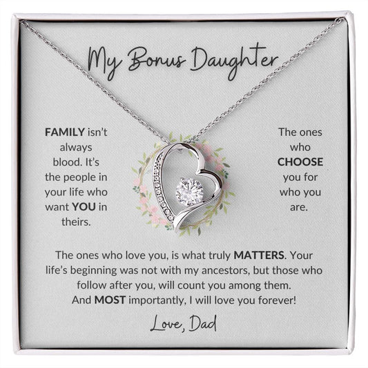 To My Bonus Daughter | Love Dad (Forever Love Necklace)