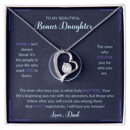 To My Bonus Daughter | Love Dad (Forever Love Necklace)