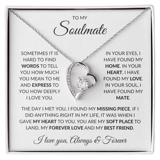 soulmate jewelry, forever love necklace, gift for soulmate, soulmate gift, anniversary gift, partner gift, wife gift, gift for wife, best soulmate gift, best wife gift, heart necklace