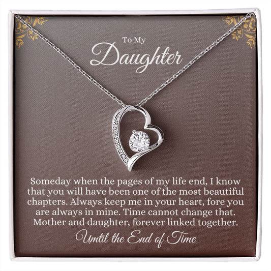 daughter jewelry, daughter gift from mom, daughter gift from dad, gift for daughter, best daughter gift, adult daughter gift, forever love, forever love necklace, heart necklace, heart shaped necklace