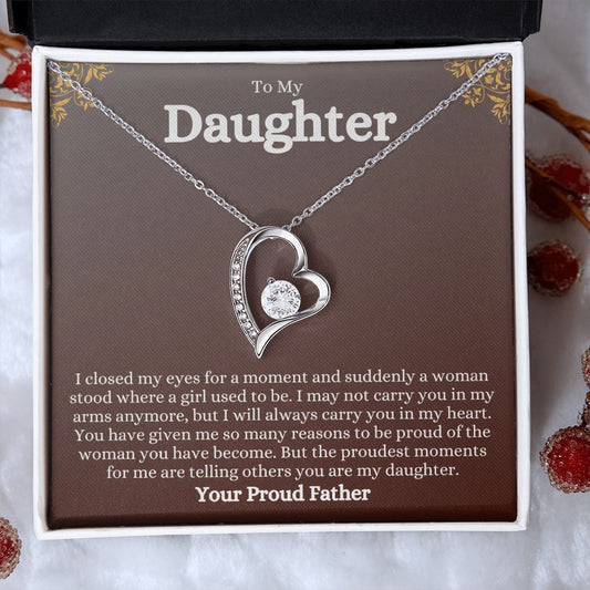 heart necklace, daughter gift, gift for daughter, daughter jewelry, interlocking hearts, graduation gift for daughter, christmas gift for daughter, to my daughter, heart jewelry, love for daughter