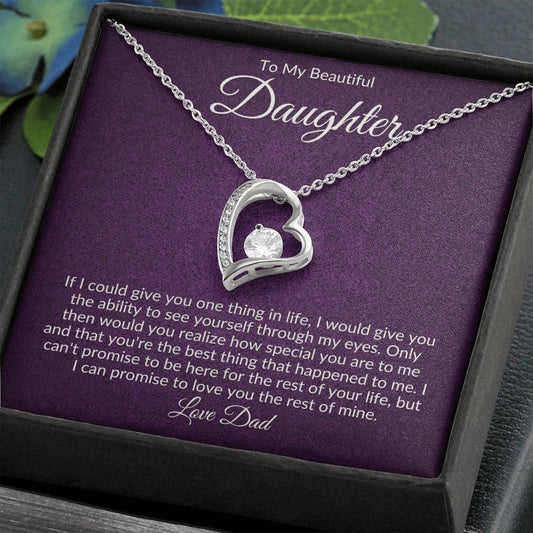 forever love necklace, forever love, love necklace, daughter jewelry, gift for daughter daughter gift, to my daughter, to daughter love mom, to daughter from dad, heart necklace