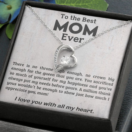 To The Best Mom Ever | I Love You With All My Heart (Forever Love Necklace)