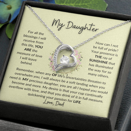 forever love necklace, forever love, love necklace, daughter jewelry, gift for daughter daughter gift, to my daughter, to daughter love mom, to daughter from dad, heart necklace