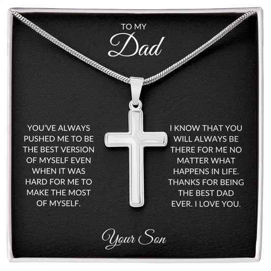 cross necklace, men's jewelry, christian necklace, dad gift, gift for dad, best dad gifts, silver cross, to dad from daughter, to dad from son