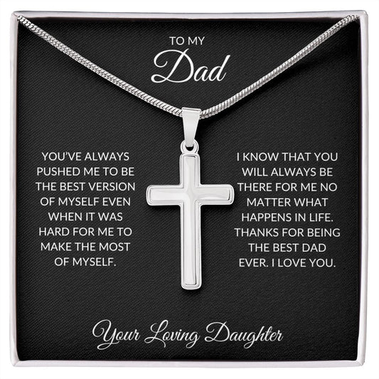 cross necklace, men's jewelry, christian necklace, dad gift, gift for dad, best dad gifts, silver cross, to dad from daughter, to dad from son