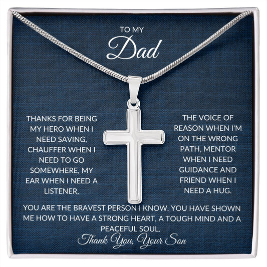 To My Dad | Cross Necklace - Thanks From Son