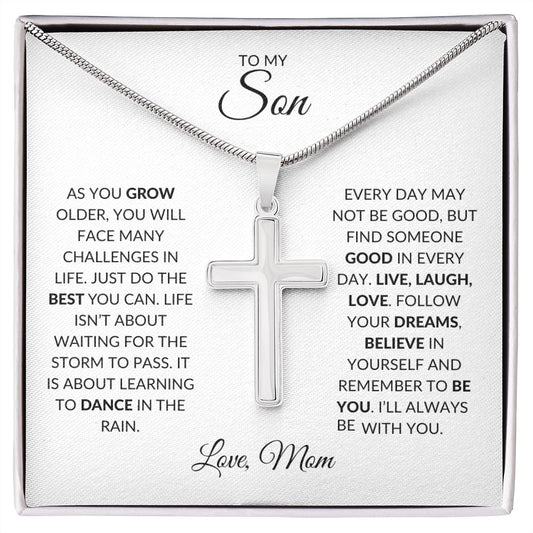 son jewelry, cross necklace, gift for son, son gift, christian gift, from mom to son, religious gift, christmas gift for son, adult son gift, top son gift